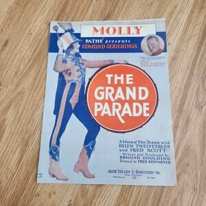 1929 Molly Grand Parade Sheet Music Edmund Goulding Pathe Film Musical Vintage